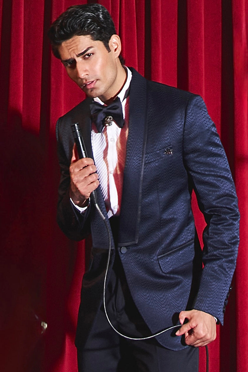 Navy Midnight Mirage Cocktail Tuxedo Set