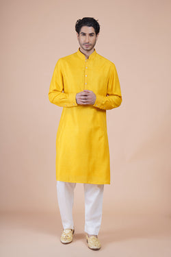 Yellow Embroidered Kurta Set