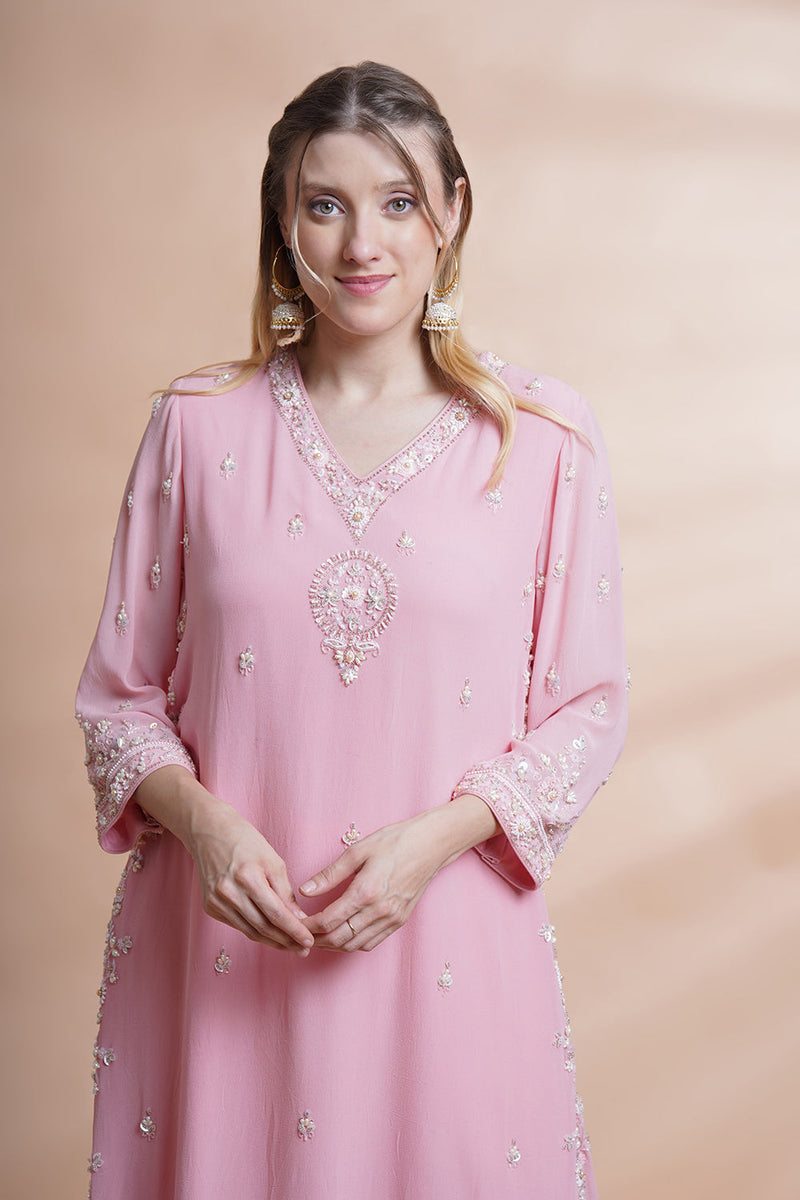 Pink Georgette Kurta Kurta Sets