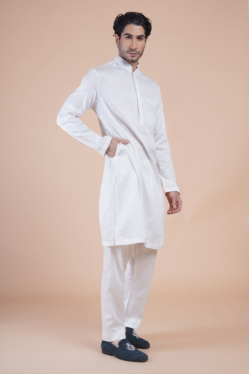 White Embroidered Kurta Set