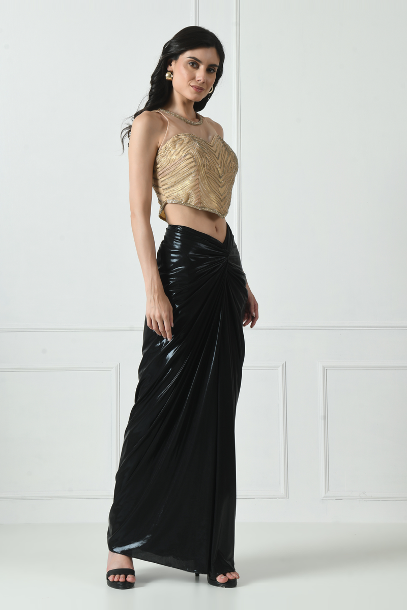 Black Indo Western Skirt Dress