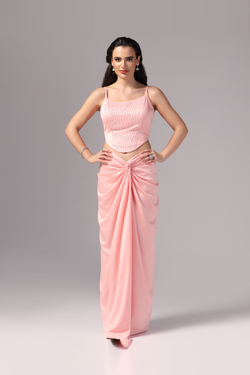 Pink Indo Western Skirt Dress