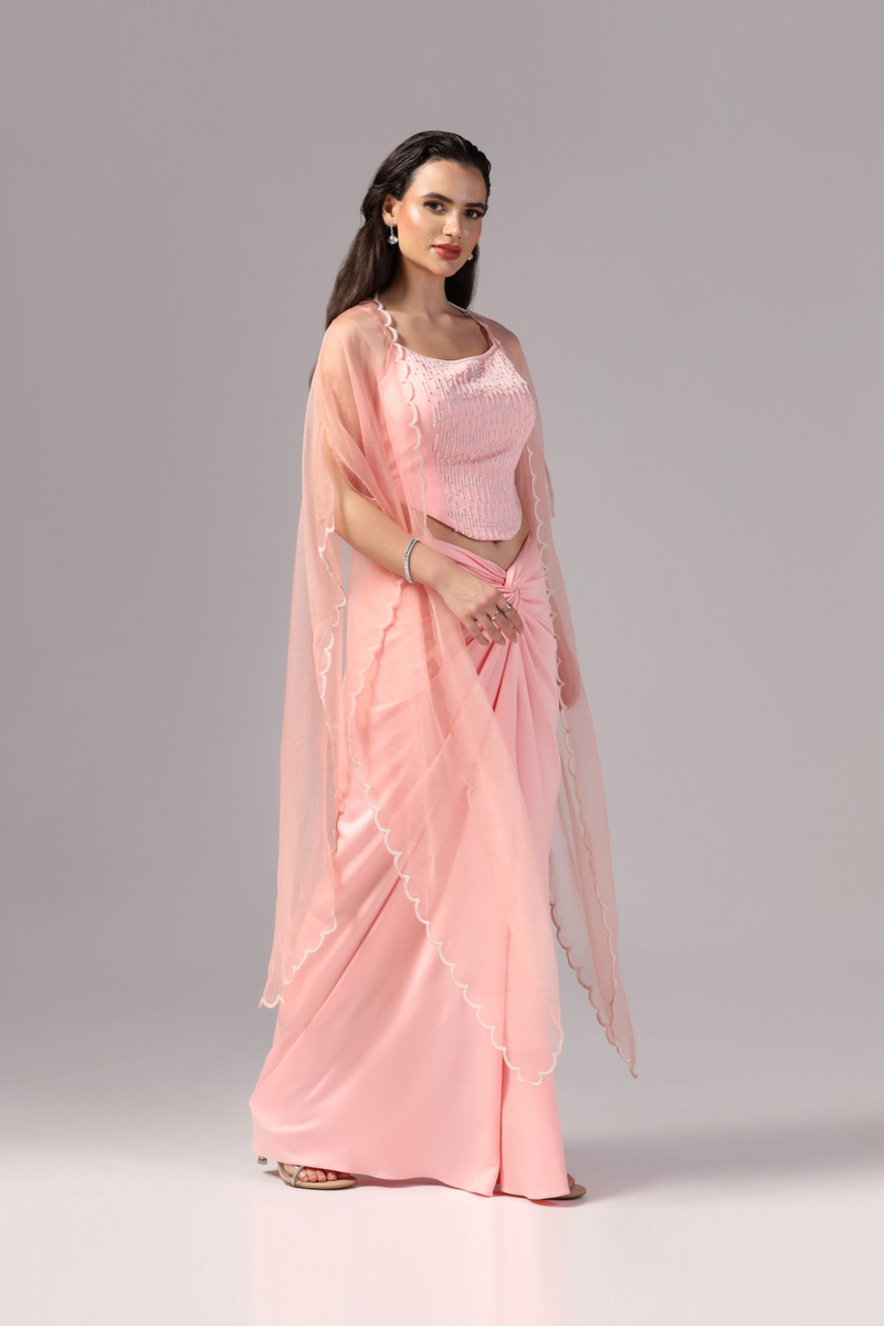 Pink Indo Western Skirt Dress