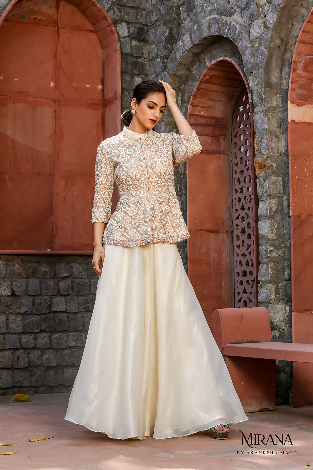 Amina Peplum Top Sharara Set Estie Couture