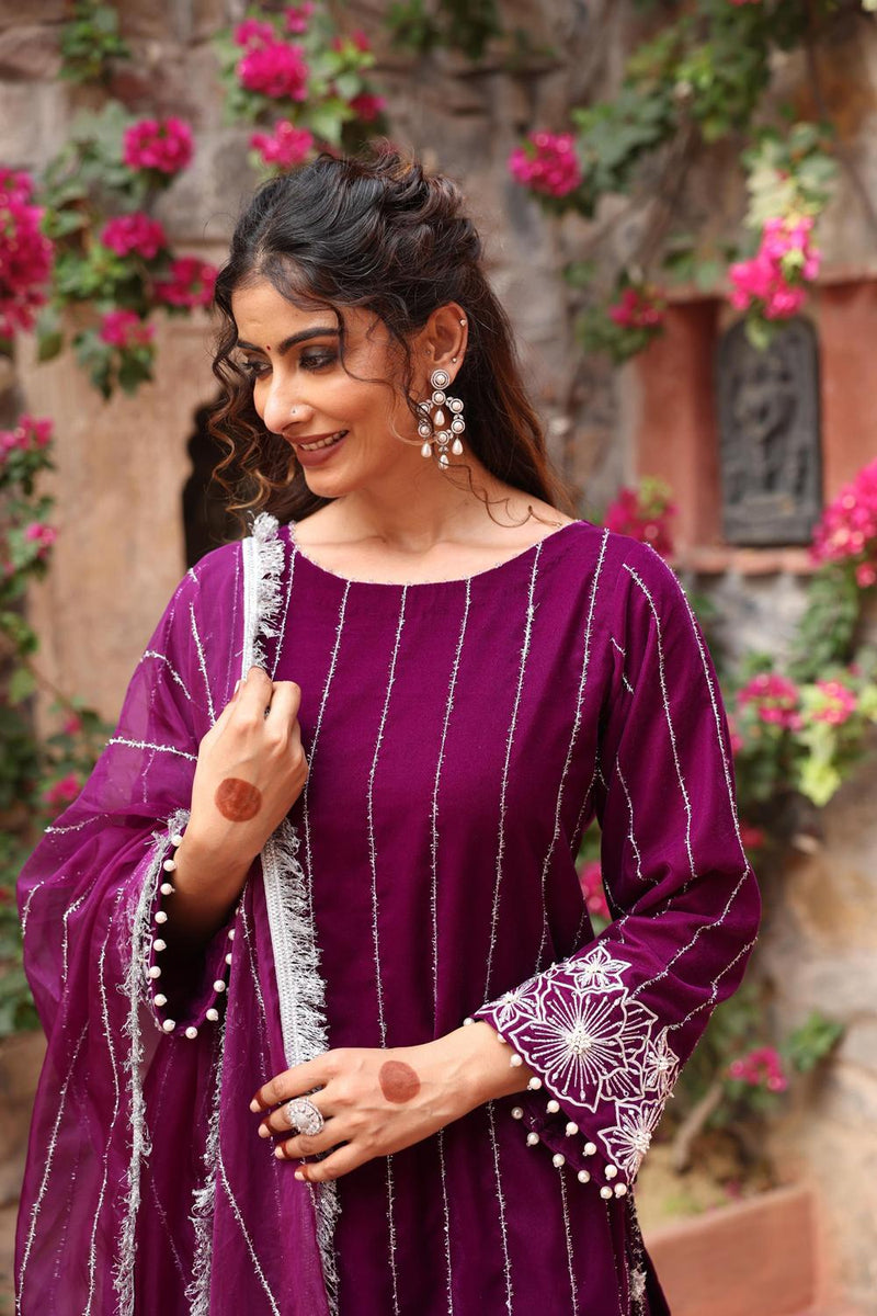 Purple Kurta Set