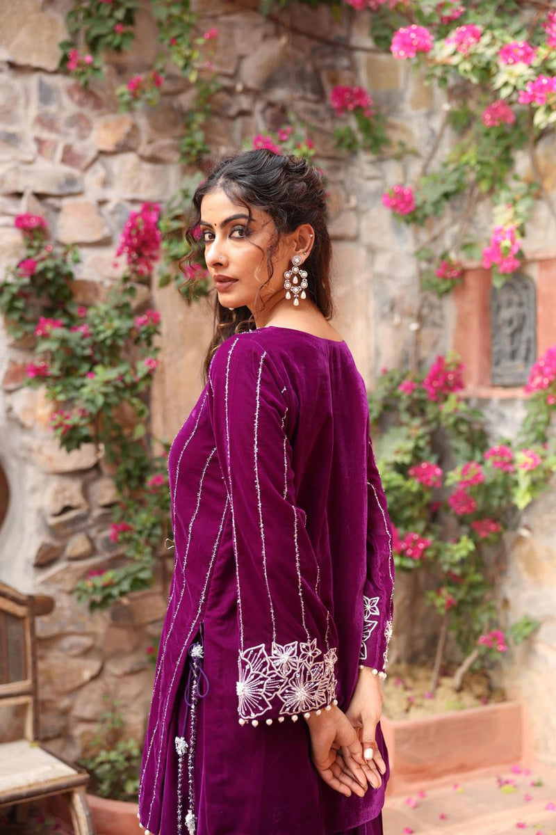 Purple Kurta Set