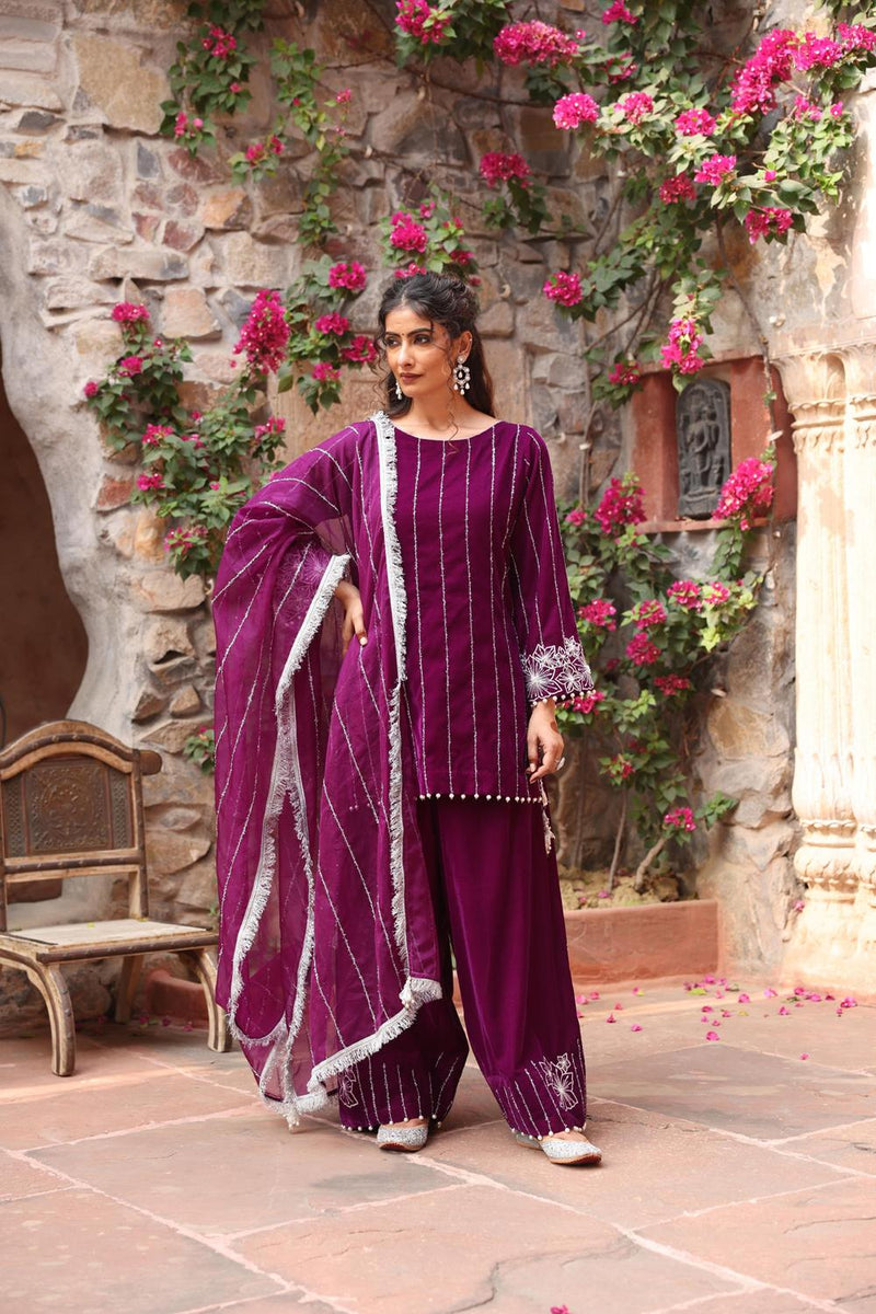 Purple Kurta Set