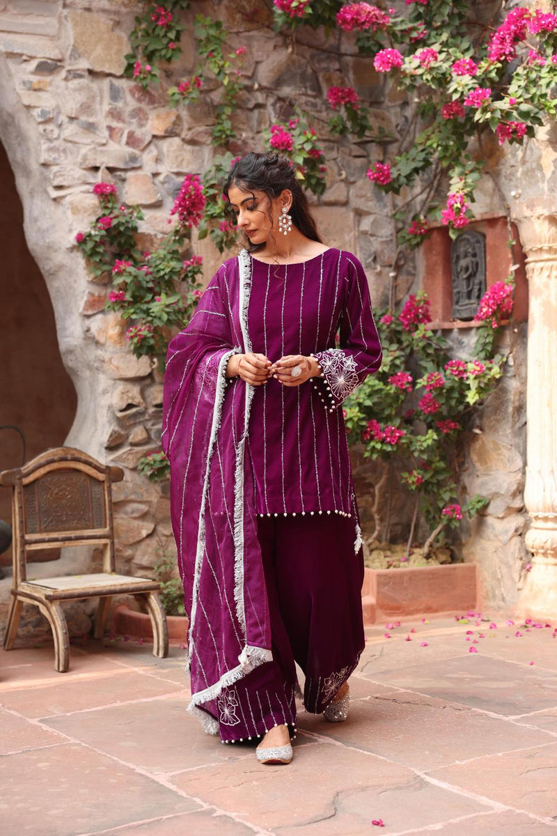 Purple Kurta Set