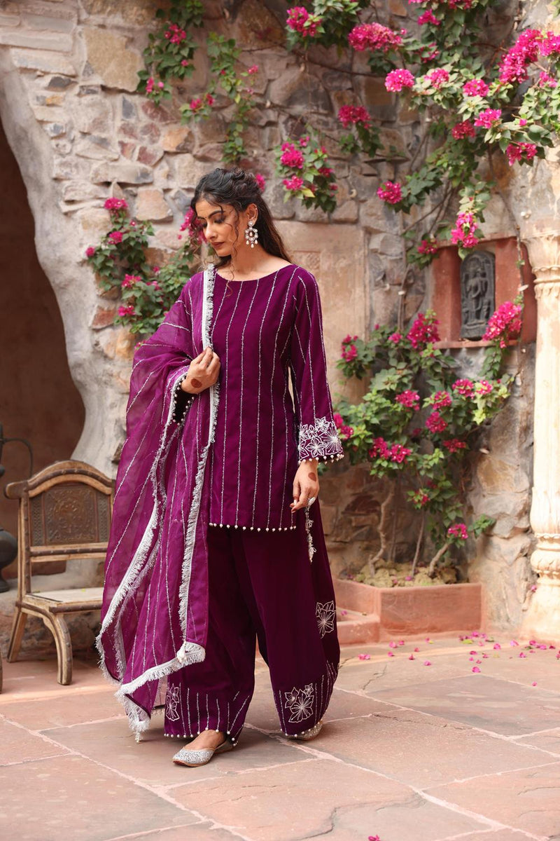 Purple Kurta Set