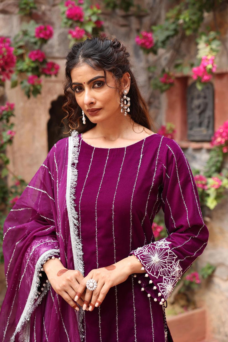 Purple Kurta Set