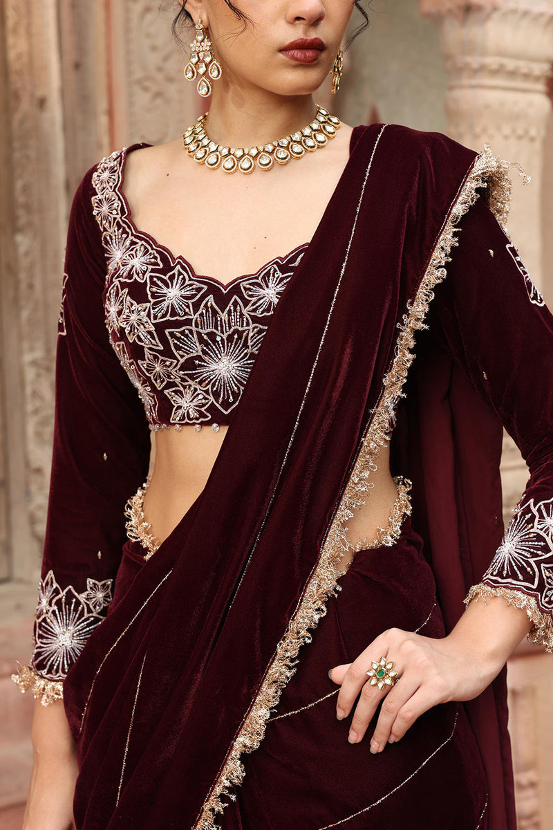 Wine Saree