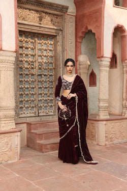 Wine Saree