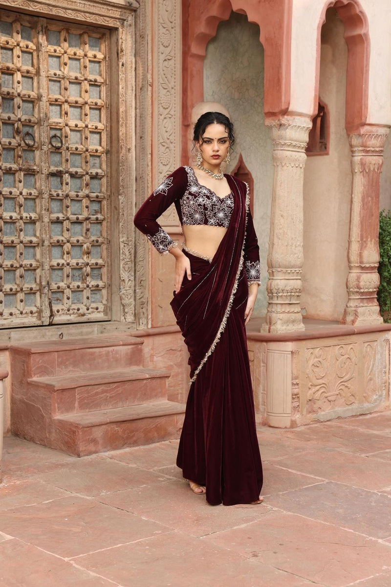 Wine Saree