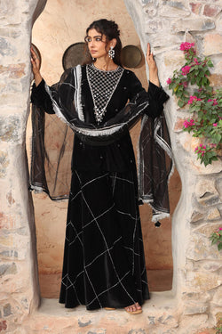 Black Sharara Set