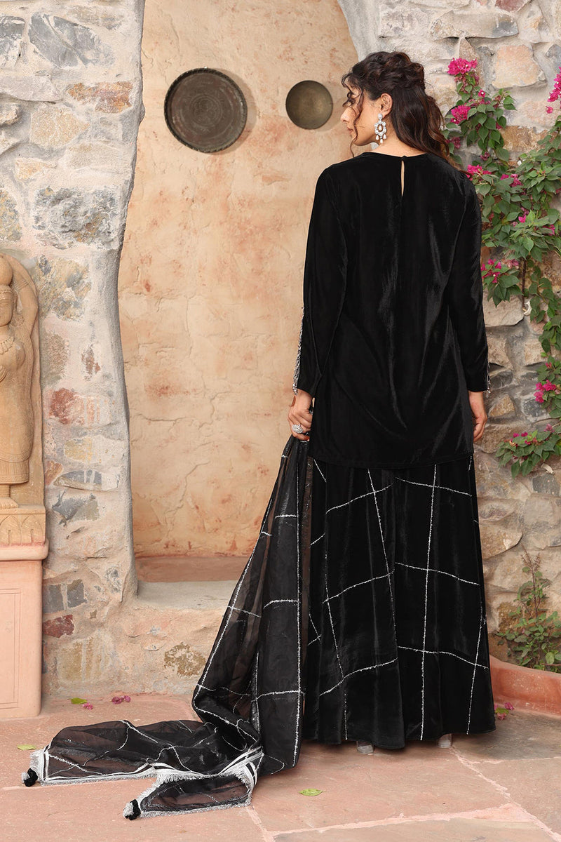 Black Sharara Set