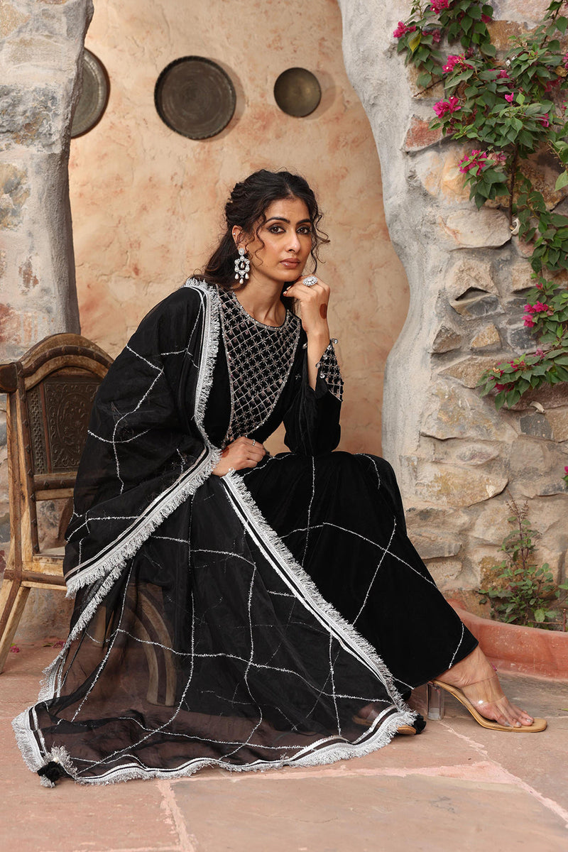 Black Sharara Set