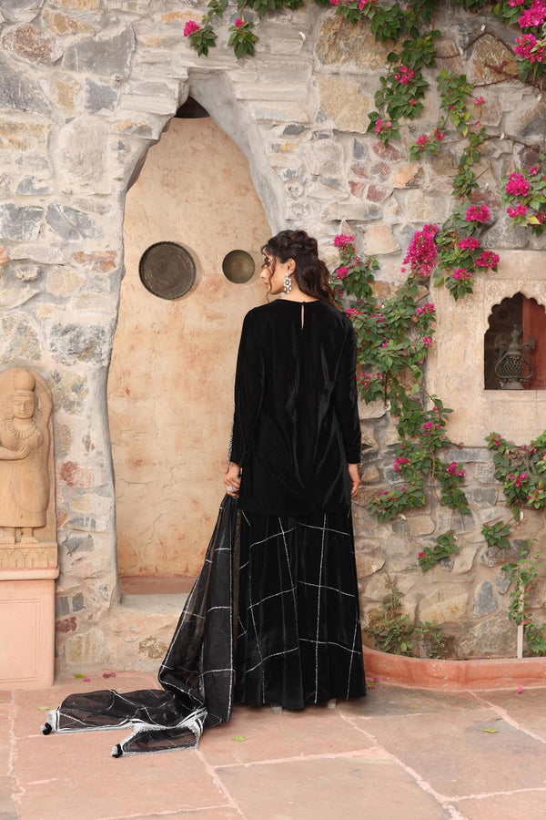 Black Sharara Set