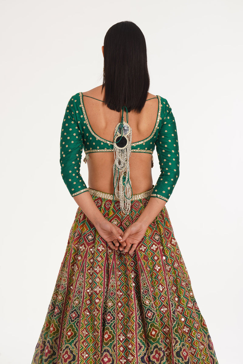 Magnolia Chevron Pattern Lehenga Set