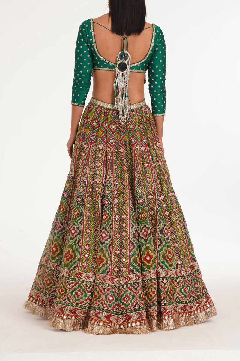 Magnolia Chevron Pattern Lehenga Set