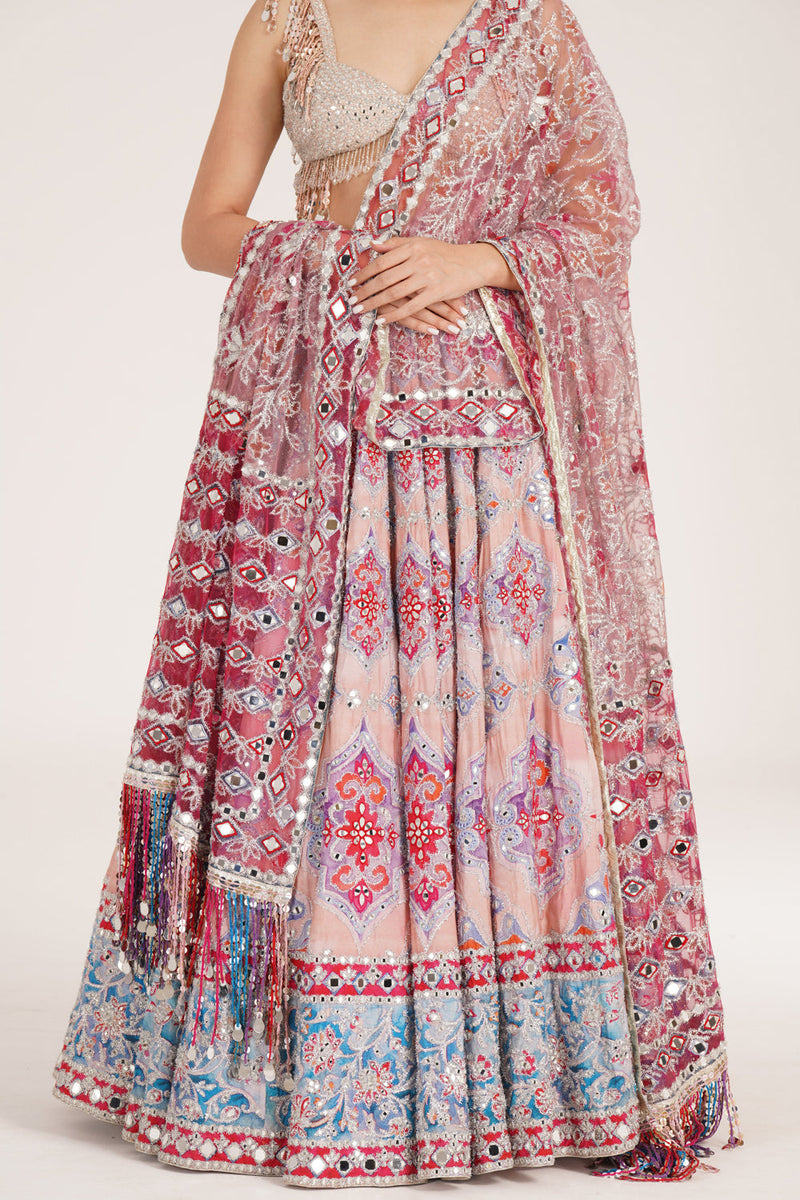 Ucla Peach Hues Lehenga Set