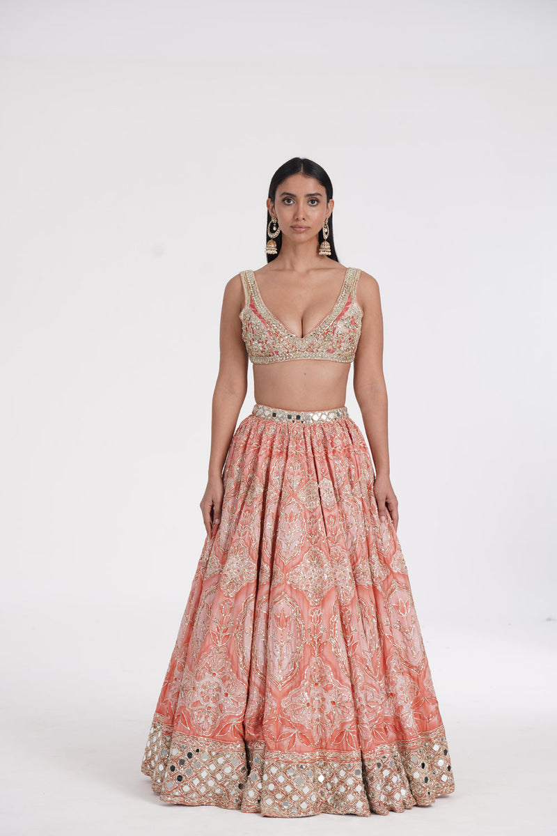 Safron Pale  Lehenga Set