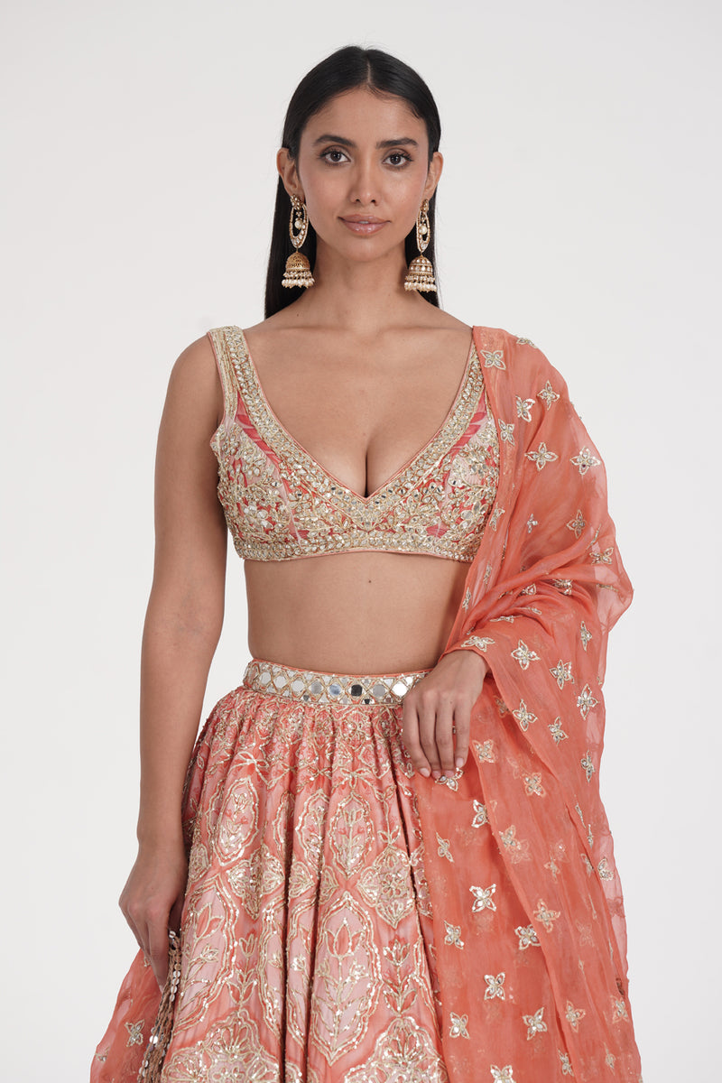 Safron Pale  Lehenga Set