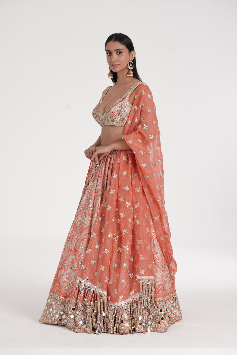 Safron Pale  Lehenga Set