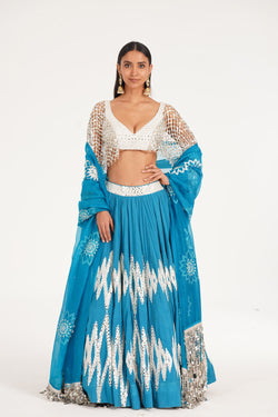 Ocean Aqua Lehenga Set