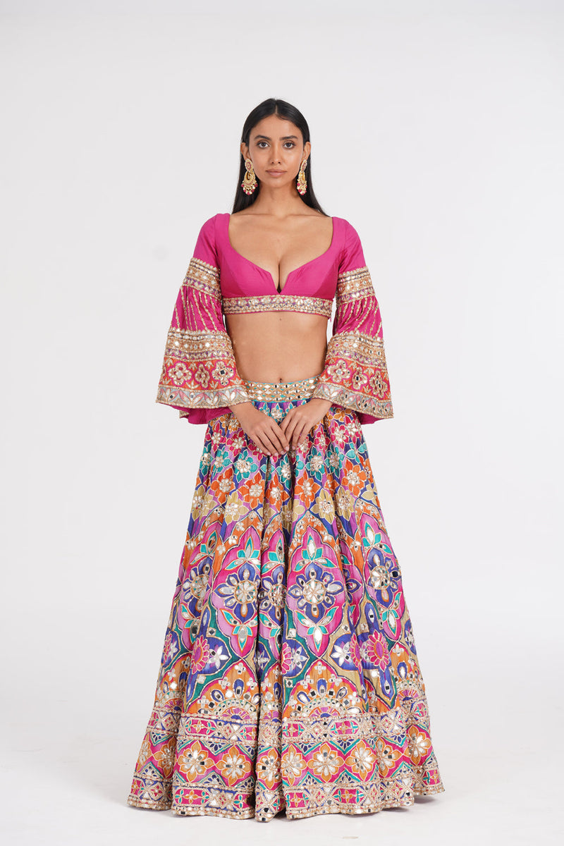 Psychedelic Hues Lehenga Set