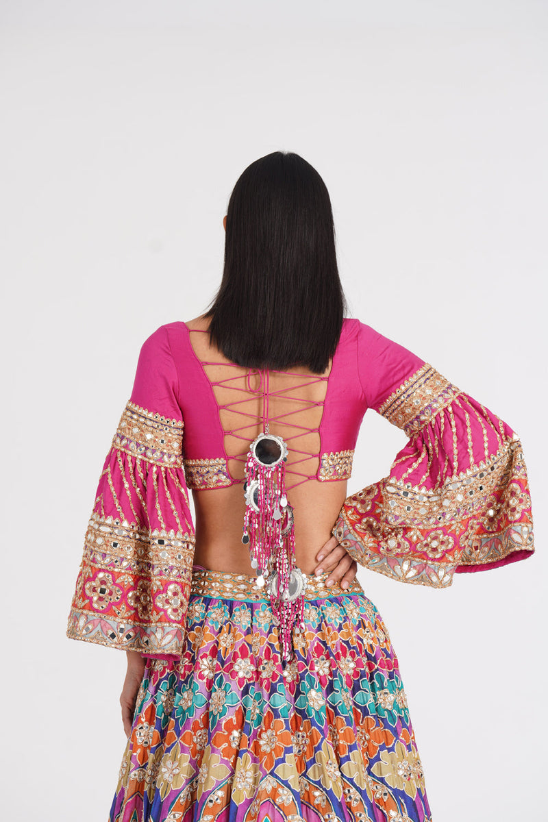 Psychedelic Hues Lehenga Set