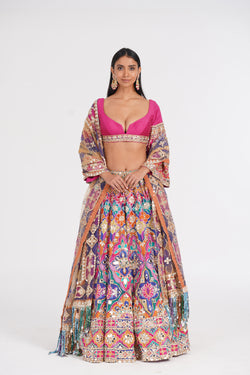 Psychedelic Hues Lehenga Set