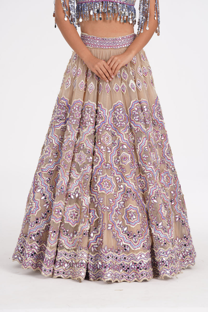 Oyster Daisy Lehenga Set