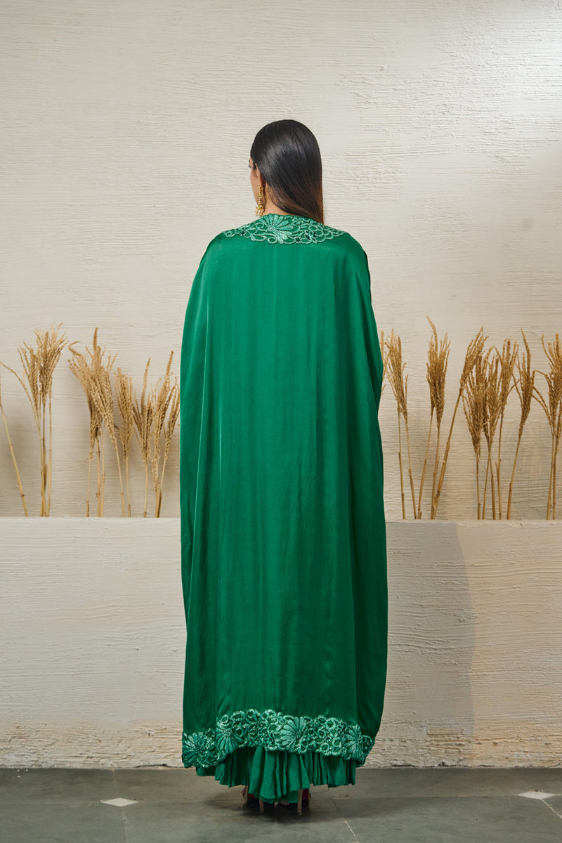 Emerald Green Cape With Gown