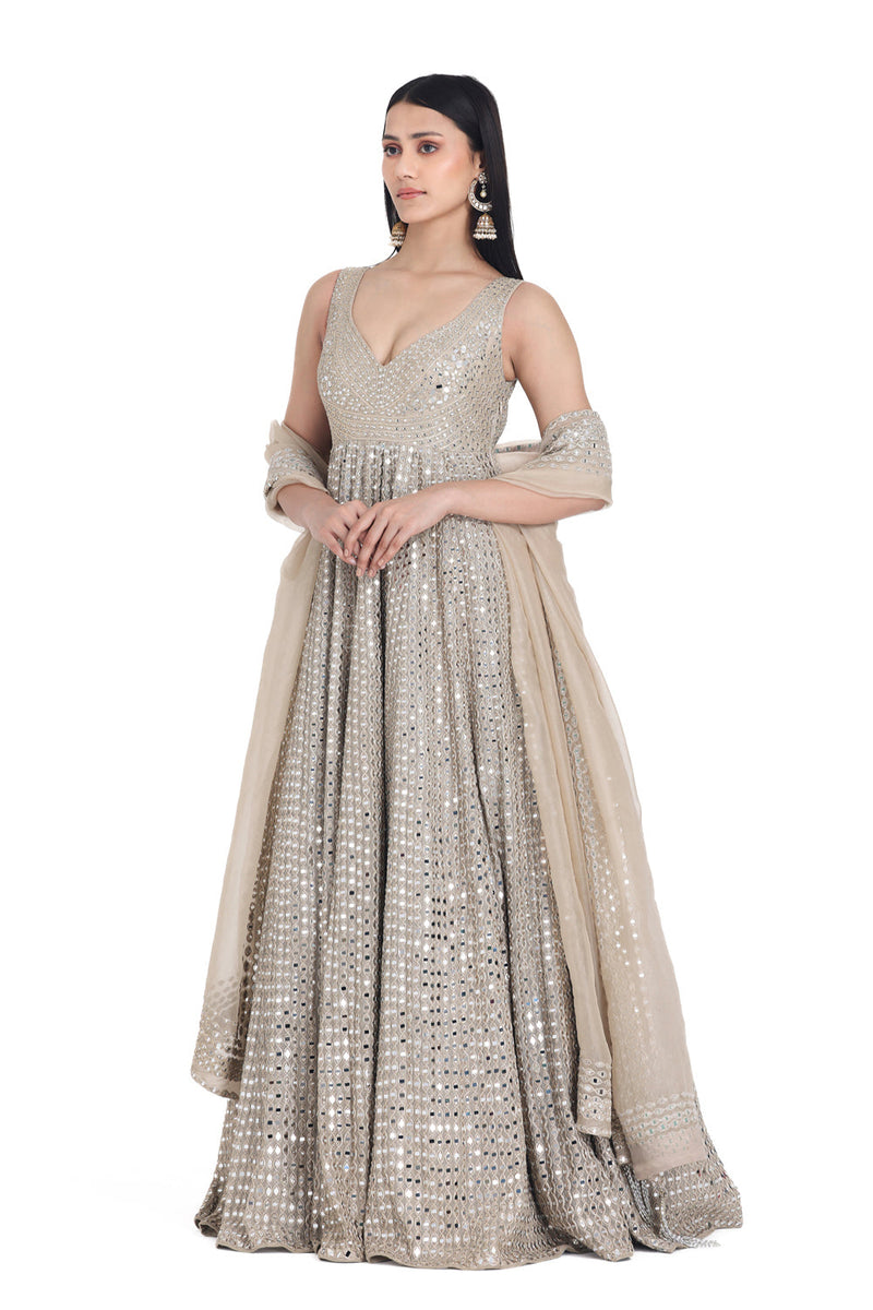 Moon Grey Anarkali