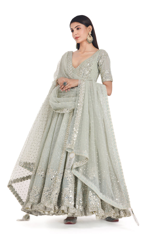 Grass Green Anarkali