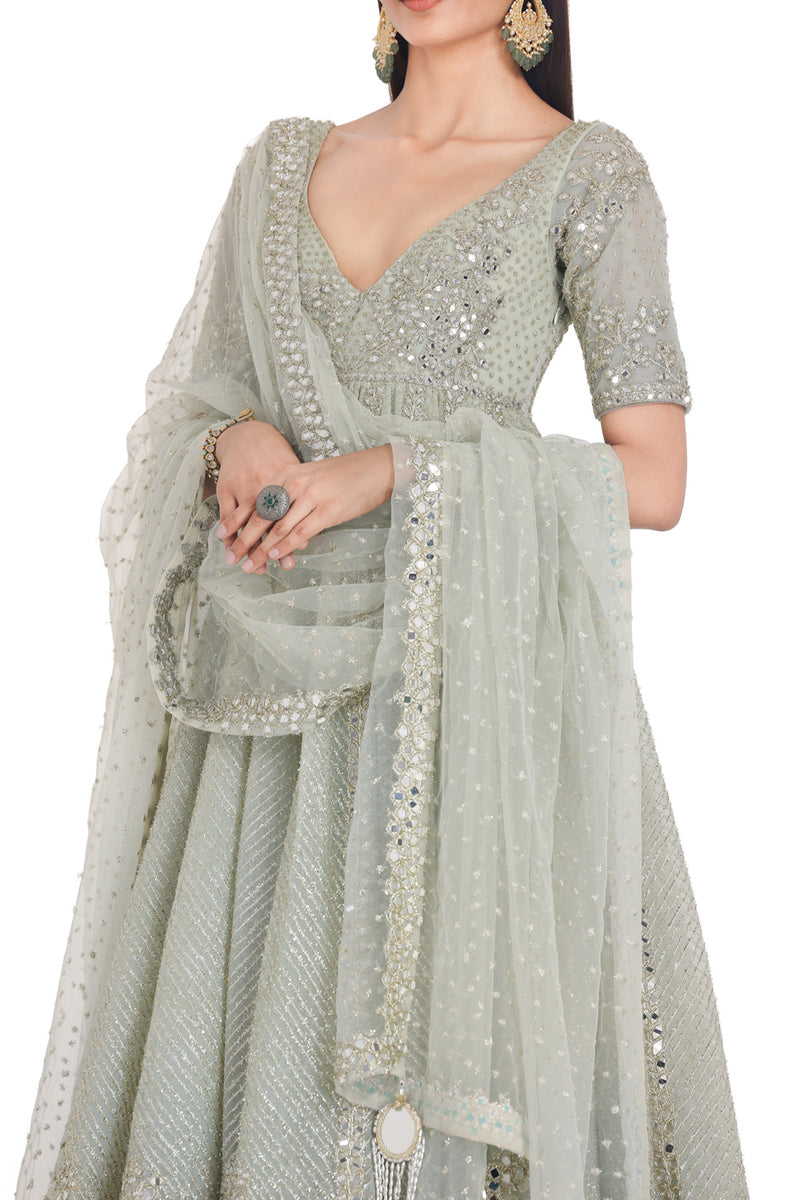 Grass Green Anarkali