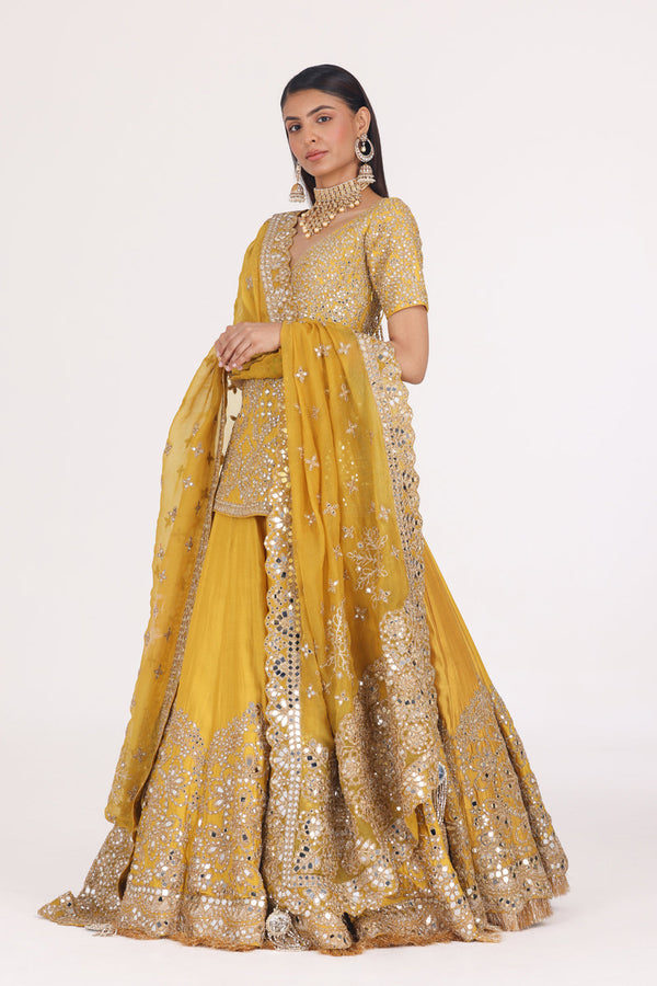 Goldenrod Haldi Embellished Lehenga Set