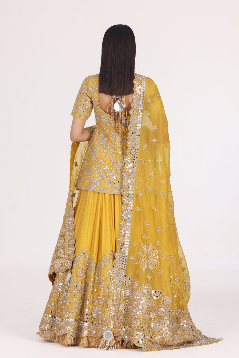 Goldenrod Haldi Embellished Lehenga Set