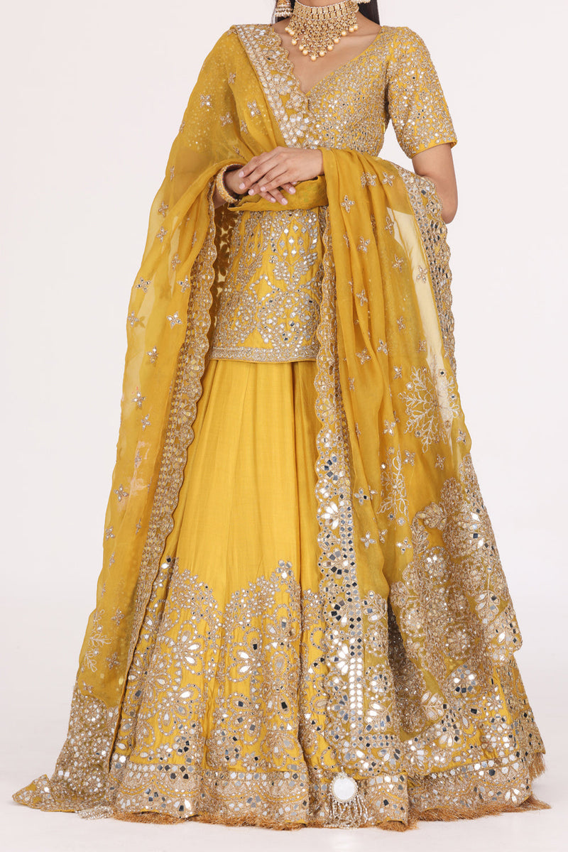 Goldenrod Haldi Embellished Lehenga Set