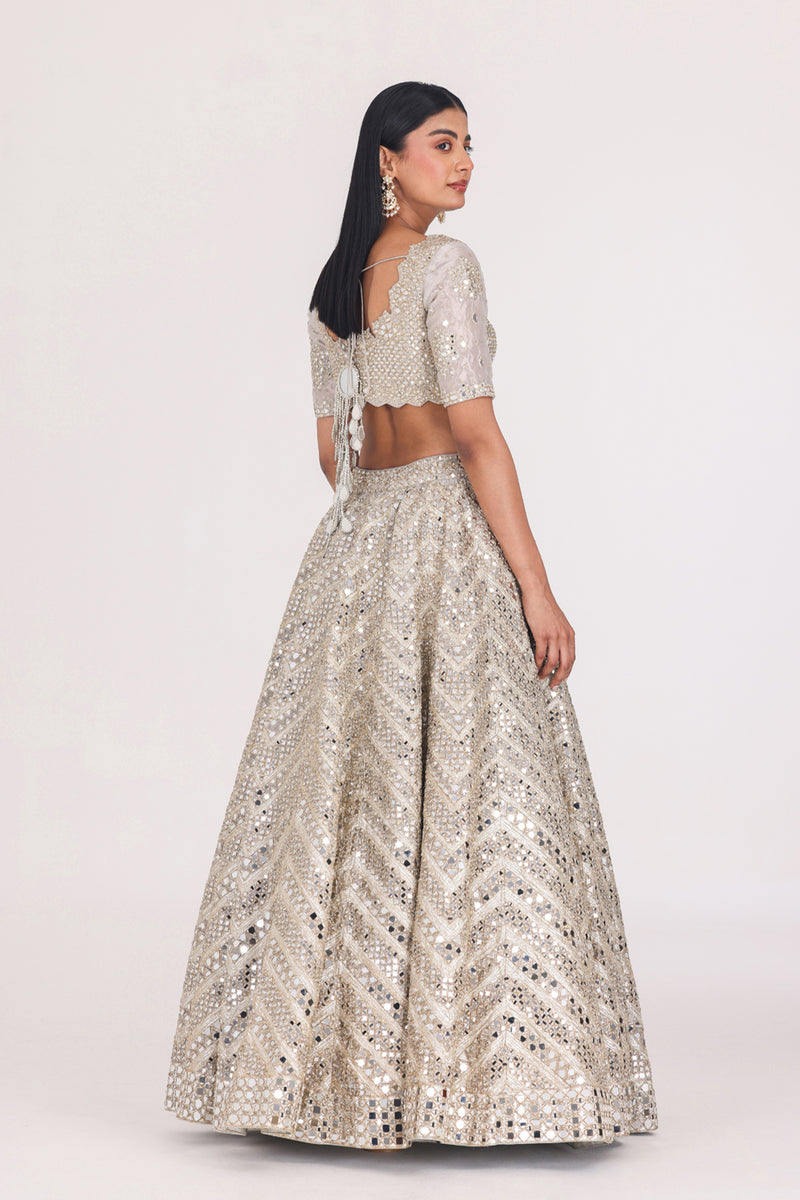 Linears Pattern Embellished Lehenga Set