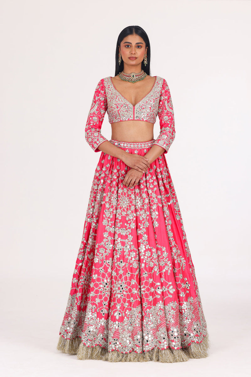 Begum Fuchsia Lehenga Set