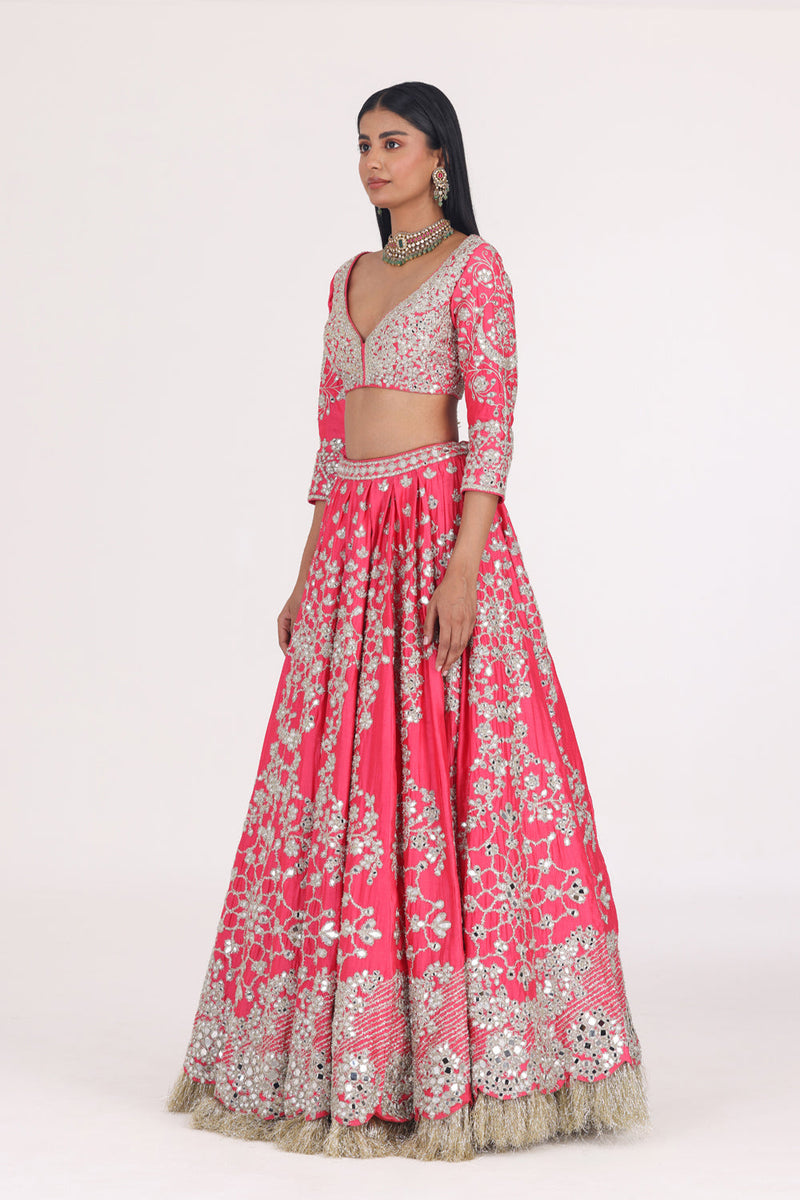 Begum Fuchsia Lehenga Set