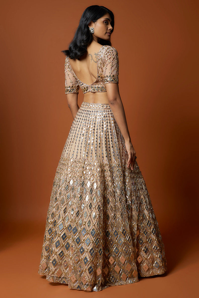 Gold Embroidered Lehenga Set