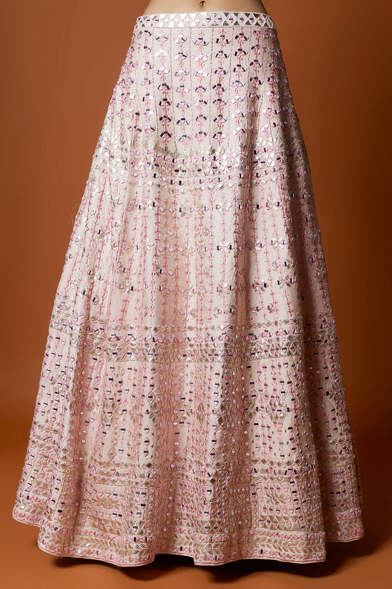 Baby Pink Embroidered Lehenga Set