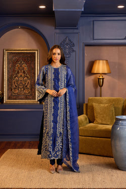 Stunning Blue Silk Pakistani Suit