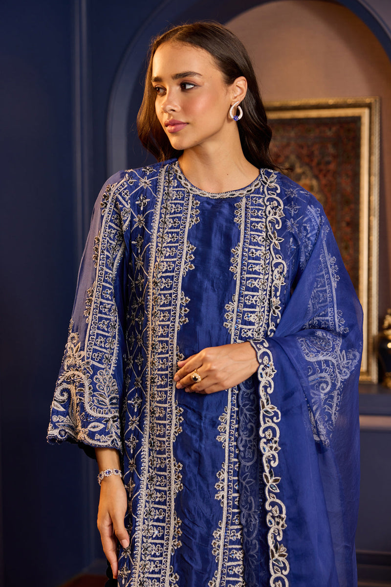 Stunning Blue Silk Pakistani Suit