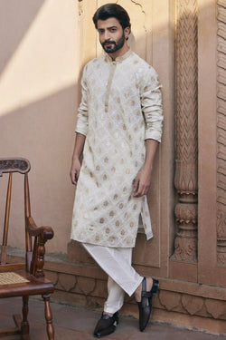 Banarsi Cord Embroidery Chanderi Silk Kurta 