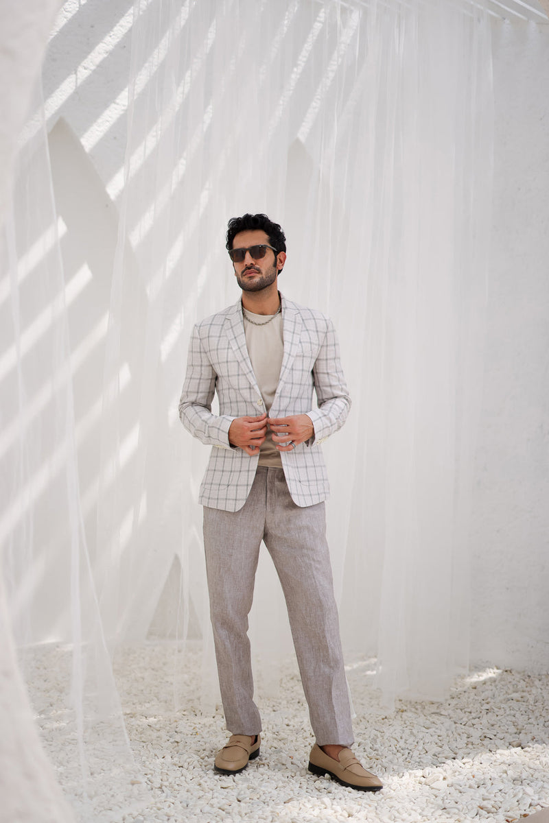 Par Chment Plaid Checks Blazer And Trouser