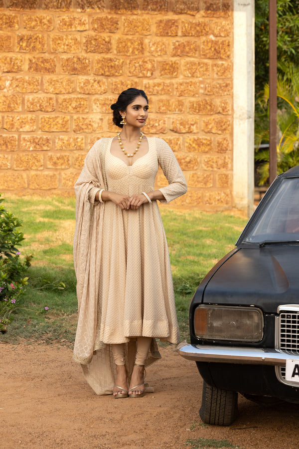 Cutdana Anarkali With Dupatta