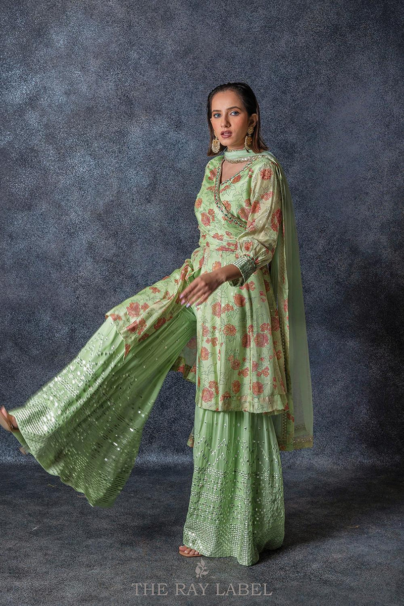 Mint Green Sharara Set